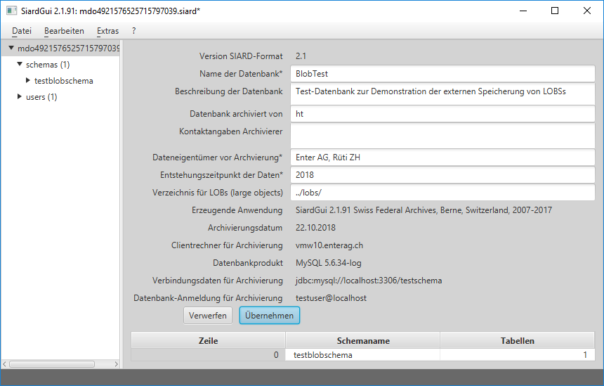 Globaler Externer Speicherort für LOBs