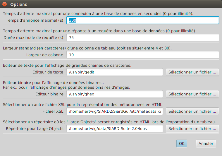 Options dialog